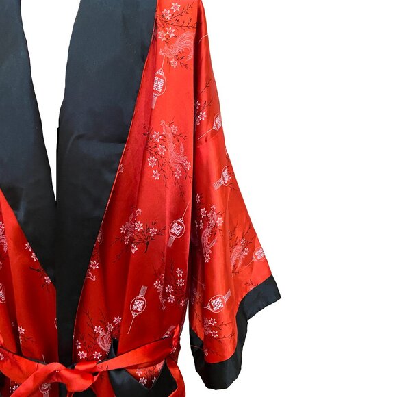 Vintage reversible silk bathrobe from China with a dragon - Picture 6 of 8